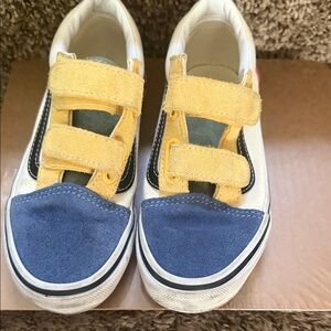 Vans Kids Yellow and Blue Velcro Sneakers